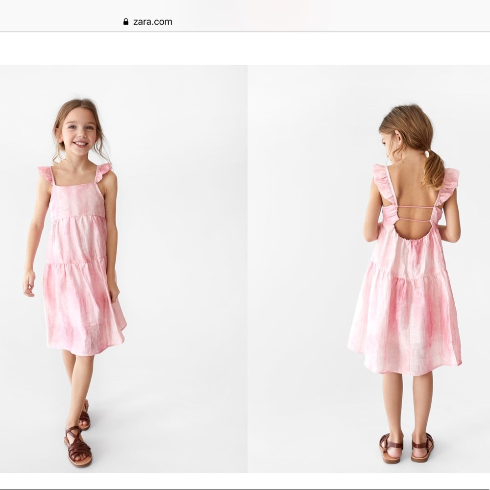 Zara ruffle tie dye dress9